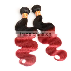 Ombre Hair1b/burgandy Body Wave Brazilian Hair Weaves thumbnail-2