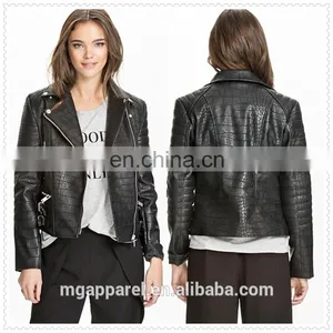 Outdoor Fashion Girls Structured Fancy Faux Leather Biker Jacket Low Price thumbnail-1