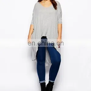 Chinese Clothing Manufacturers Ladies Jeans Jersey Top Design With Dip Back Plus Size Women Clothing thumbnail-2