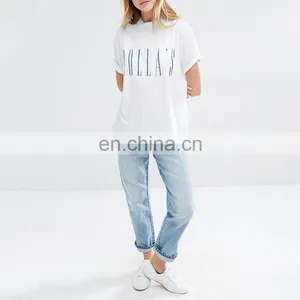 Latest Wholesale Custom Women Pima Cotton Plain no Brand T-shirt thumbnail-5