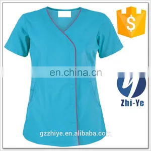 Nurse Wear Snap Front Health Care Uniforms in Hospital thumbnail-1