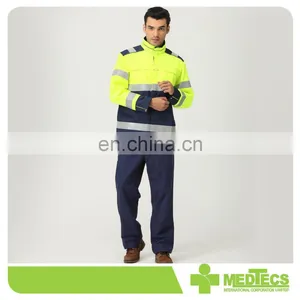 Yellow and Blue Customized Reflective Pipe Working Safety Jacket thumbnail-2