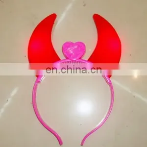 Cheap Party Plastic LED Flashing Lighted Red Devil Horns Headband PH-0076 thumbnail-1