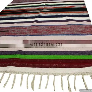 Indian Wool Throw Woven Rugs Hippie Home Decorative Carpet Runner Yoga Mat thumbnail-3