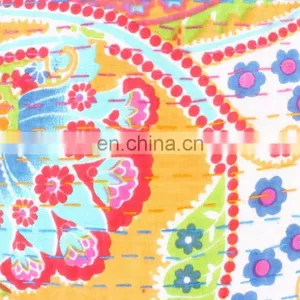 Hand-stitched Kantha Pillow Indoor & Outdoor-Indian Kantha Cushion Covers-Kantha Pillow Covers Textile Art thumbnail-2