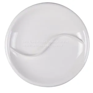 Unbreakable Four-section Melamine Divided Food Tray Dinner Plate 5.jpg Item No. 180005.180007 Size 235 x 22H.280 x 32H Material Melamine Moq 3000pcs Packing 1)General Packing:skin Packing Then us Carton 2)Also Can Pack for Customer's Requirement Te thumbnail-1
