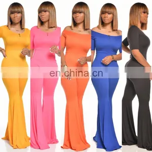 Women Jumpsuit Candy Color Bodycon Sexy Clothing Female Girl Short Sleeve Wrap Dress Ladies Vestidos thumbnail-1