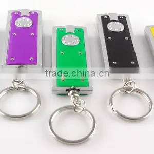 Promotional Logo Printed Rectangle LED Flashlight Keychain Quality Choice thumbnail-2