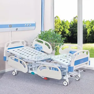 AG-BMY002 ABS Handrails Multifunctional Hospital Hydraulic Control Nursing Care Bed for Sale thumbnail-1