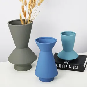 Widemouthed Matte Industrial Nordic Style Green Ceramic Vase,Sofa Set Sitting Room thumbnail-4