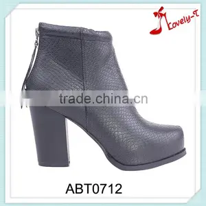 Fashionable Italian Woman Ankle Boots Gravity Walking Back Zipper High Heel Boots thumbnail-1