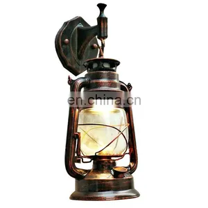 Wholesale Waterproof Decorative Garden Wall Light Vintage Loft Iron Kerosene Wall Lamp for Outdoor thumbnail-1