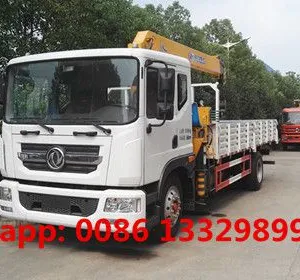 HOT SALE!Dongfeng D9 190hp Diesel 5tons Cargo Truck With Crane for Sale thumbnail-2