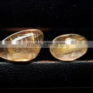 Natural Rutile Cabochon Gemstone / Golden Rutile Stone / Rutilated Quartz thumbnail-2