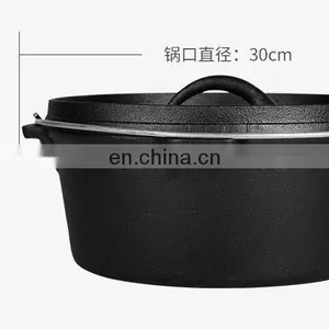 Spot Cast Iron Stew Japanese Soup Outdoor Picnic Boiled Water Hanging Stew Roast Chicken Pig Iron Dutch Hot Pot thumbnail-1