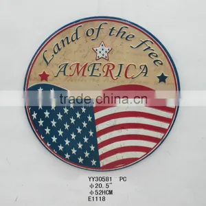 Decorative Round Shape USA Flag Wall Arts thumbnail-1