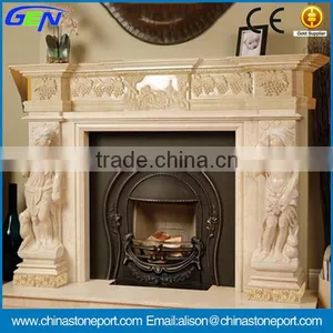 Wholesale Beige Marble Stone Fireplace For Indoor thumbnail-1