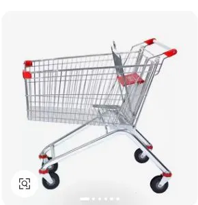Power Coated Metallic Trolley Supermarket Hand Shopping Trolley thumbnail-3