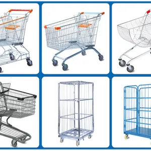 Steel Wire Supermarket Shopping Trolley Cart thumbnail-5