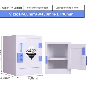 Professional Lab PP Acid Cabinet With Anti-Corrosion Markings and Ventilation System, Standard Compliant Polypropylene Chemical Safety Locker thumbnail-5