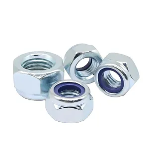 DIN 985 Carbon Steel M10 Hex Head Nylon Lock Nut With Zinc Plated thumbnail-1