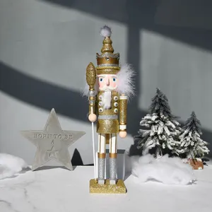 Traditional Hardwood Nutcracker King Figure Christmas Desktop Decor thumbnail-2