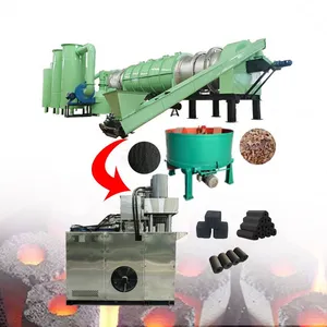 Smokeless Coconut Shell Charcoal Cube Making Machine Sugarcane Bagasse Charcoal Briquette Machine EPC thumbnail-1