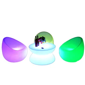 Outdoor Restaurant Garden Patio Event Party Lounge Cube Seats Plastic Furniture Led Bar Chairs and Tables Stools Set thumbnail-4