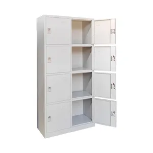 White Customized 8 Metal Locker Office Steel Storage Filing Cabinet With Padlock thumbnail-3