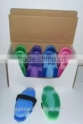 12 Pcs Plastic Horse Body Brush in Show Box /assorted Color thumbnail-1
