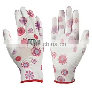 Polyester pu Coated Glove/ PU Coated Working Cut Resistance Gloves thumbnail-5