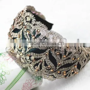 Fabric Lace Wide Fashion Headband Hairband Delicate Women Hair Accessories thumbnail-4