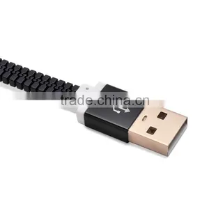 China Zippered Black Usb Cable Stylish Enameled High Quality 2 in 1 Usb Data Cable thumbnail-2