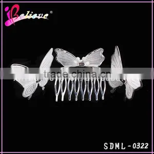 Chinese Manufacturer Metal Butterfly Hair Jewelry Wholesale Hair Comb Butterfly Hair Accessories thumbnail-3