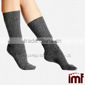 Classical Soft Women Knitted Black Cashmere Socks thumbnail-1