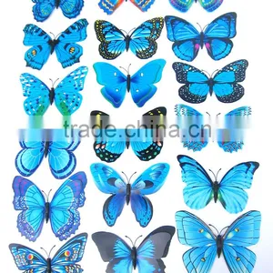 Alforever 12 Pcs per Bag Double-deck 3D Pvc Butterflies Wall Decals thumbnail-5