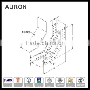 AURON/HEATWELL Outdoor Heavy Stainless Steel Calbe Bracket Bridge/ Heavy Electric Wire Vetical Stair/ Power Cable Ladder Tray thumbnail-3