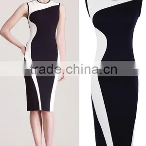 Women Geometry Design Sleeveless O-Neck Stretchy Evening Slim Dress thumbnail-2