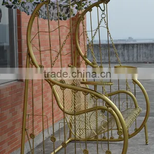 Outdoor Patio Garden Antique Metal Wrought Cast Iron Swing thumbnail-3