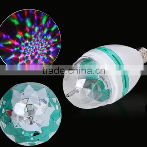 E27 E26 B22 Factory Price Rotating Moving Head RGB DIsco Led Strobe Light Bulb thumbnail-3