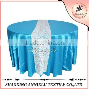 Fancy White Embroidered Table Runner for Wedding thumbnail-1