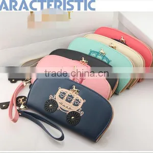 2015 Low MOQ Purse Cheap Oval Carriage Shape Design Clutch Wallet With Tote Band thumbnail-5