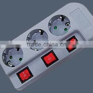 German Style 3 Way Extension Power Strip With Individual Switch (E6003EIS) thumbnail-2