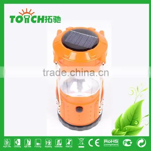 Orange Color Solar Lantern New Design Rechargeable Camping Light High Power Tent Lamp Ball Bulb Torch thumbnail-3