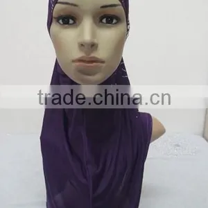 H252 Latest Muslim Hijab With Rhinestone and Crystals thumbnail-5