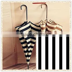190T Polyester Black and White Stripe Printing Taffeta Umbrella Material thumbnail-1