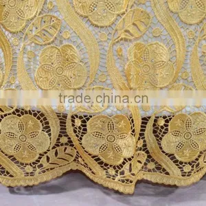 Water Soluble Embroidered Lace Collar Wedding Dress Water Soluble Lace Stock Lace Fabric thumbnail-5