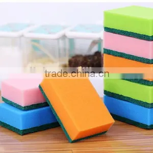 OEM Wholesale Promotional Abrasive Kitchen Cleaning Nylon Mixed Polyester Sponge Scouring Pads thumbnail-1