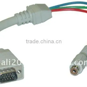 3ft VGA to Component Video Adaptor,HD15 (VGA) Male to 3RCA Female,Double Shielded thumbnail-1