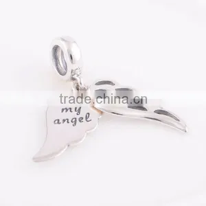 European Bracelet Silver Charms Angel Wings Charm thumbnail-1
